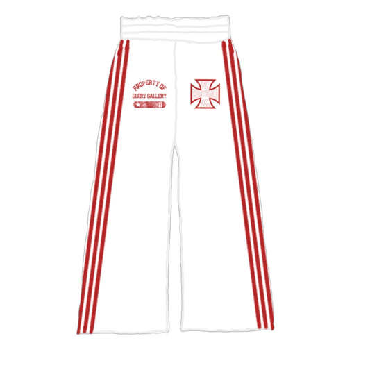 White GG Striped Pants