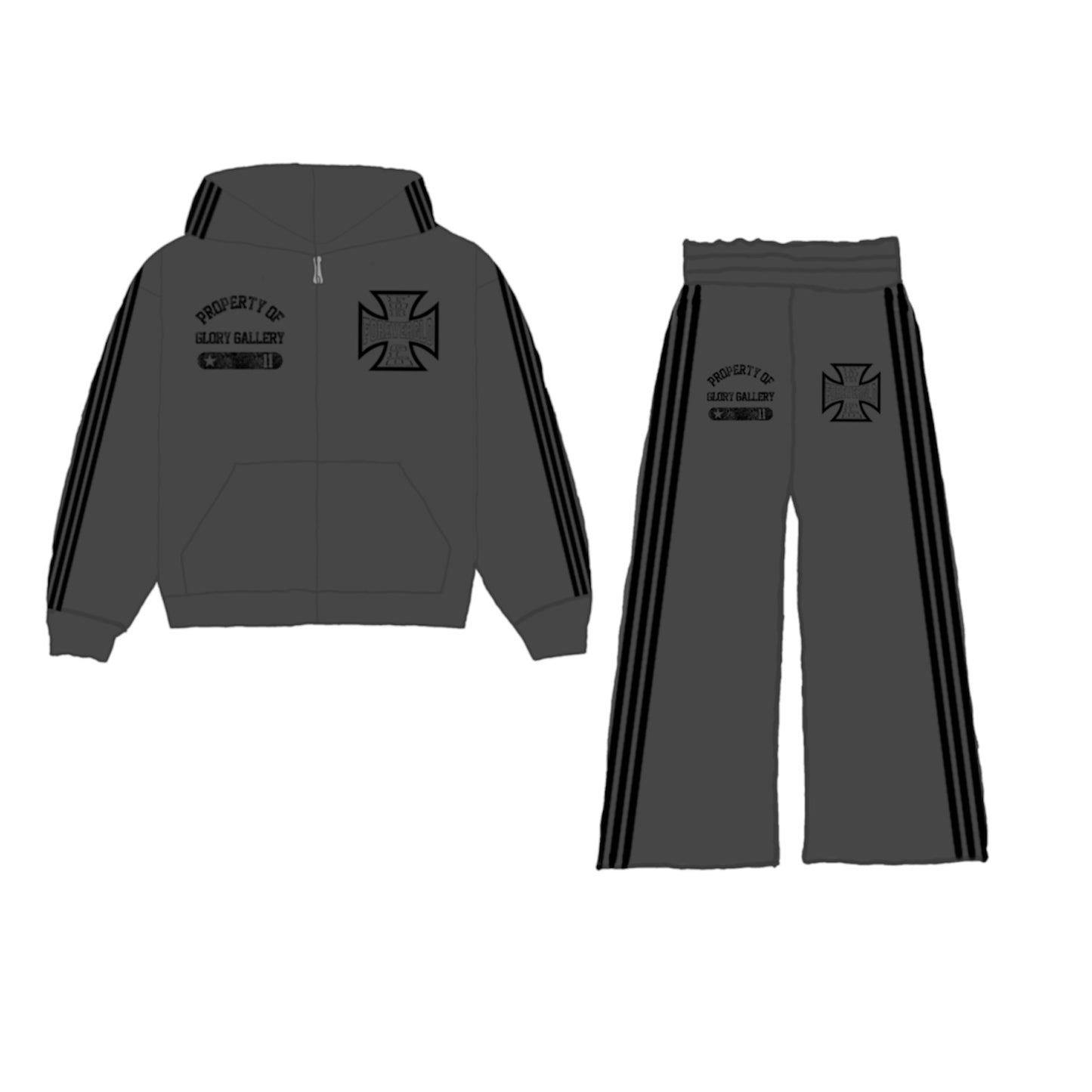 Gray GG Striped Sets